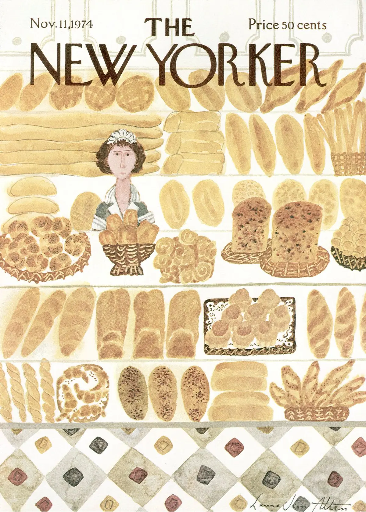 Обложка The New Yorker, 11 ноября 1974, художник Лора Джин Аллен