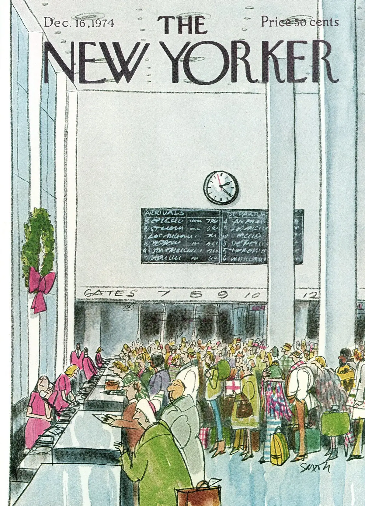 Обложка The New Yorker, 16 декабря 1974, художник Чарльз Саксон