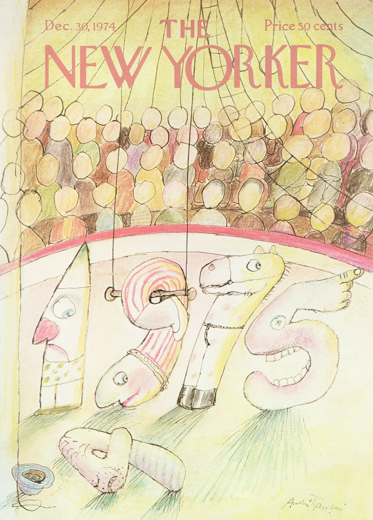 Обложка The New Yorker, 30 декабря 1974, художник Андре Франсуа