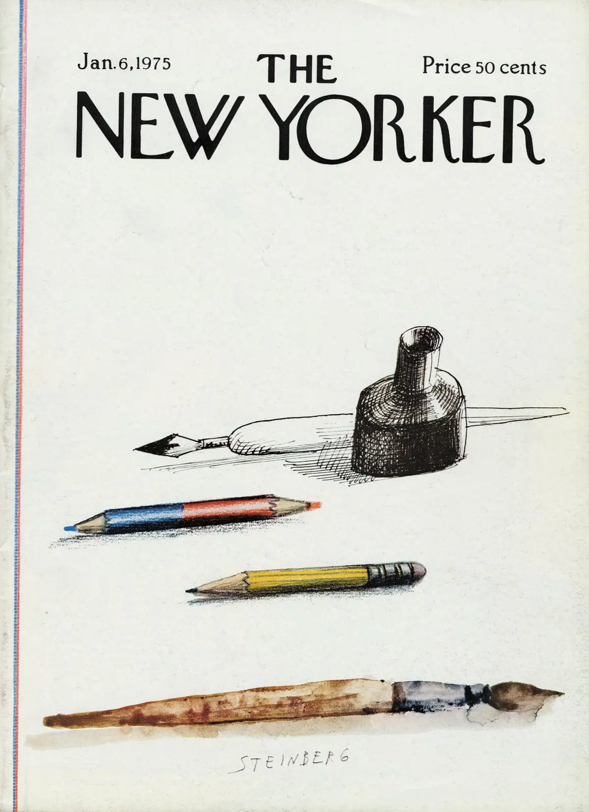 Обложка The New Yorker, 6 января 1975, художник Сол Стейнберг