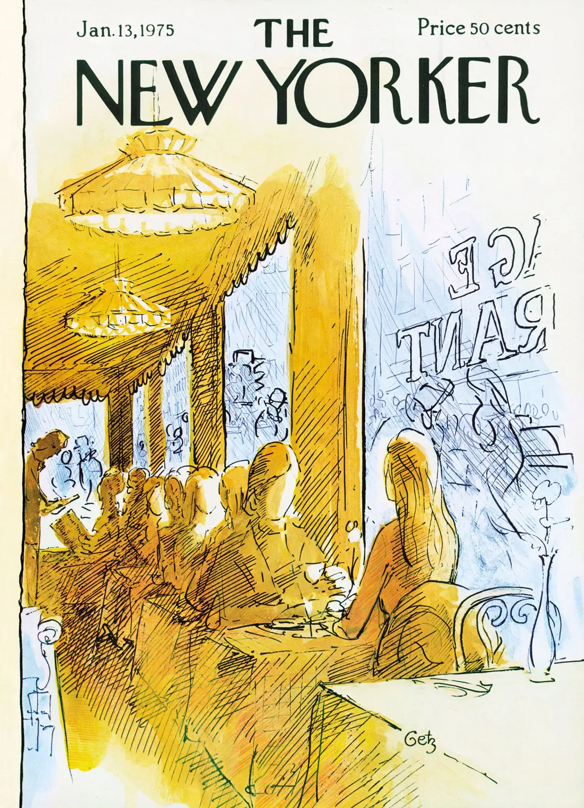Обложка The New Yorker, 13 января 1975, художник Артур Гетц