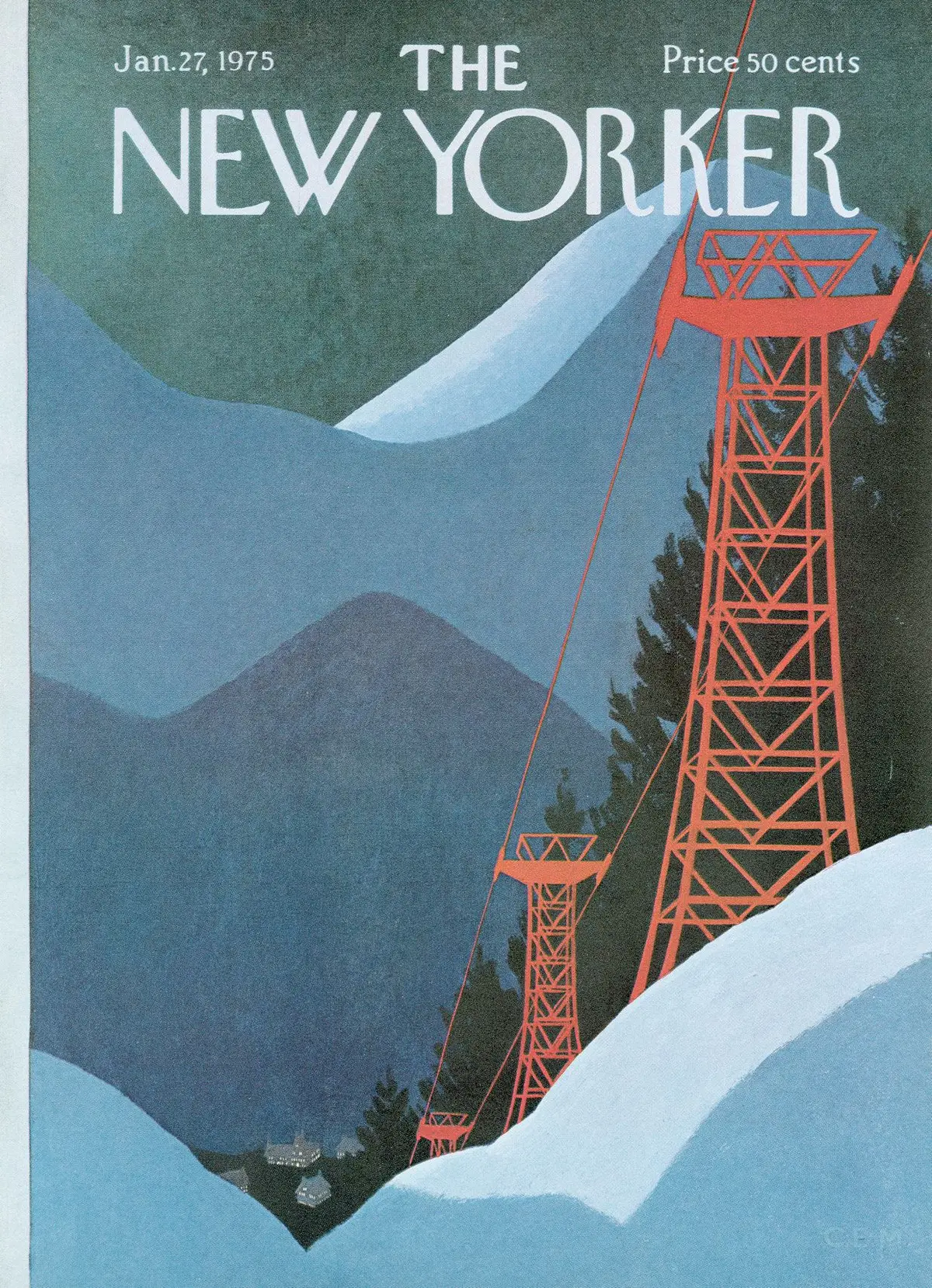 Обложка The New Yorker, 27 января 1975, художник Чарльз Э. Мартин