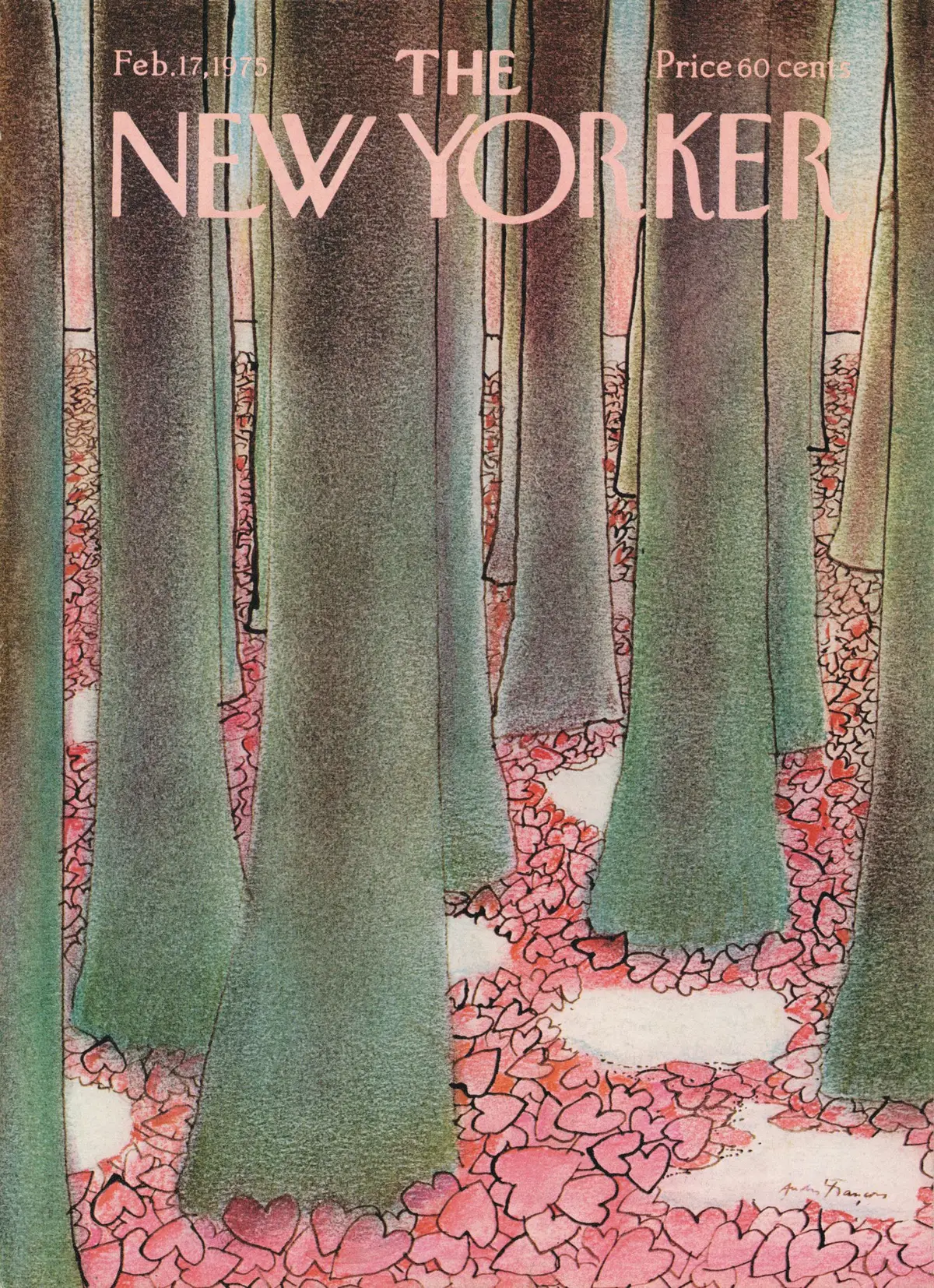 Обложка The New Yorker, 17 февраля 1975, художник Андре Франсуа