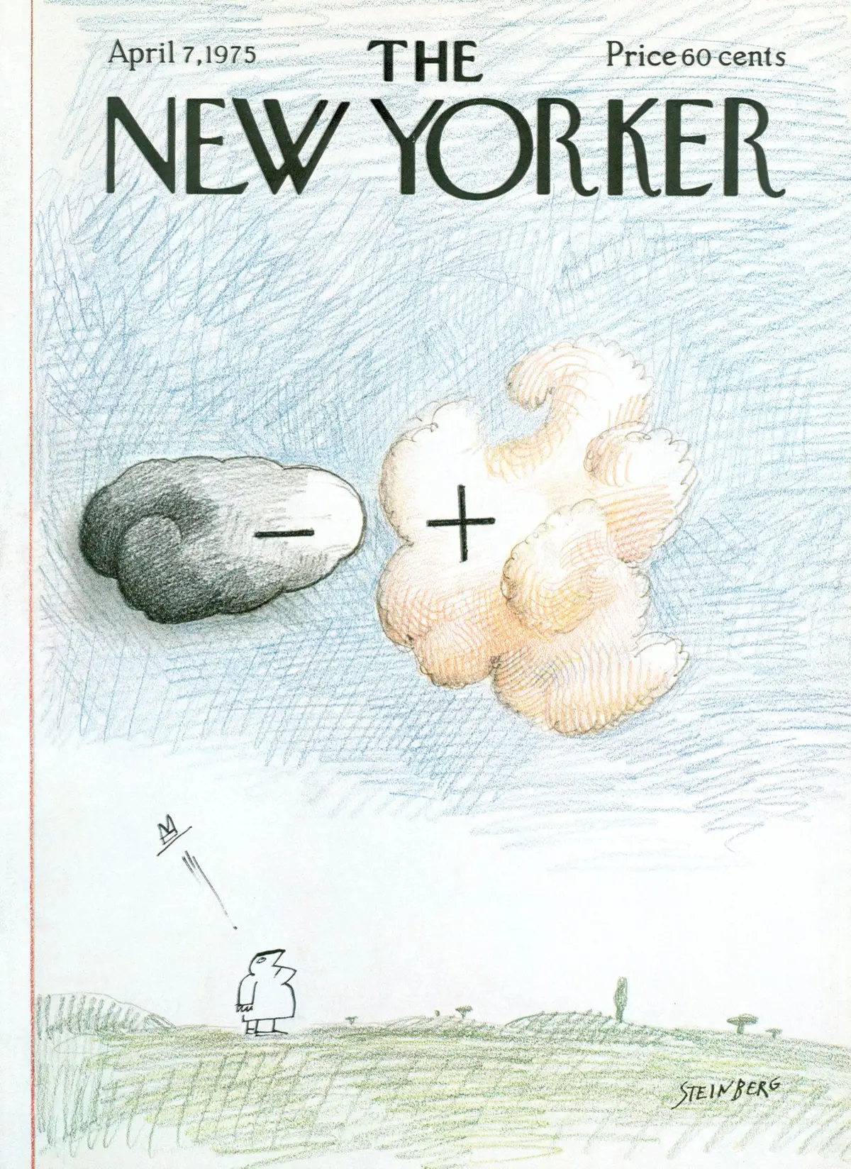 Обложка The New Yorker, 7 апреля 1975, художник Сол Стейнберг