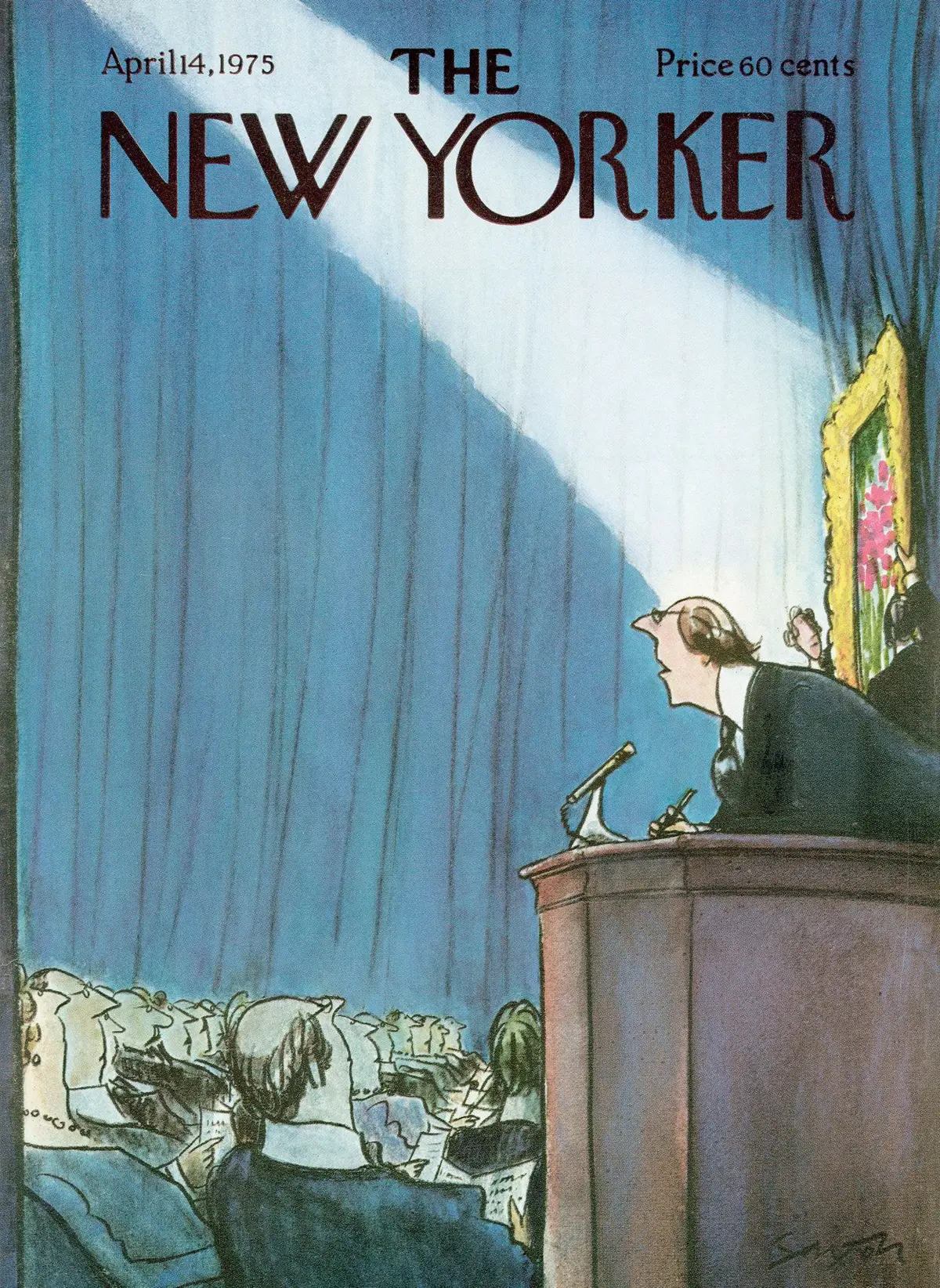 Обложка The New Yorker, 14 апреля 1975, художник Чарльз Саксон