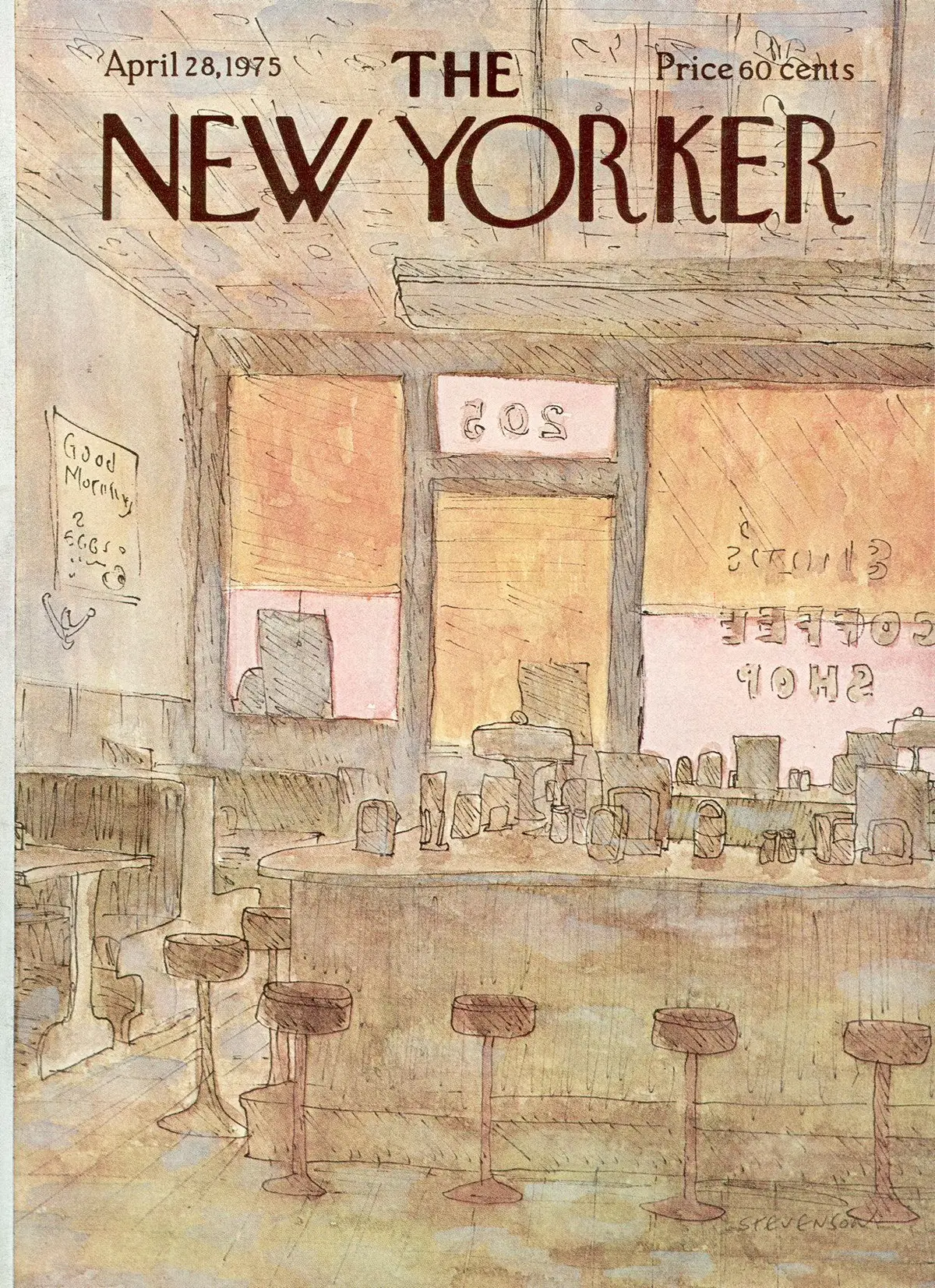 Обложка The New Yorker, 28 апреля 1975, художник Джеймс Стивенсон