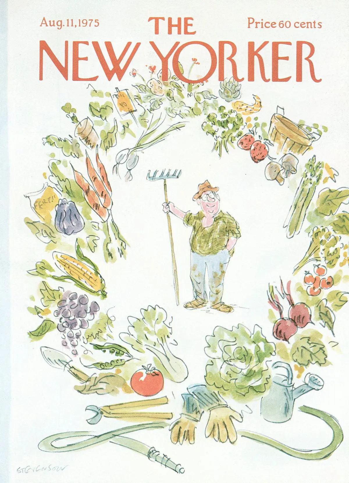 Обложка The New Yorker, 11 августа 1975, художник Джеймс Стивенсон