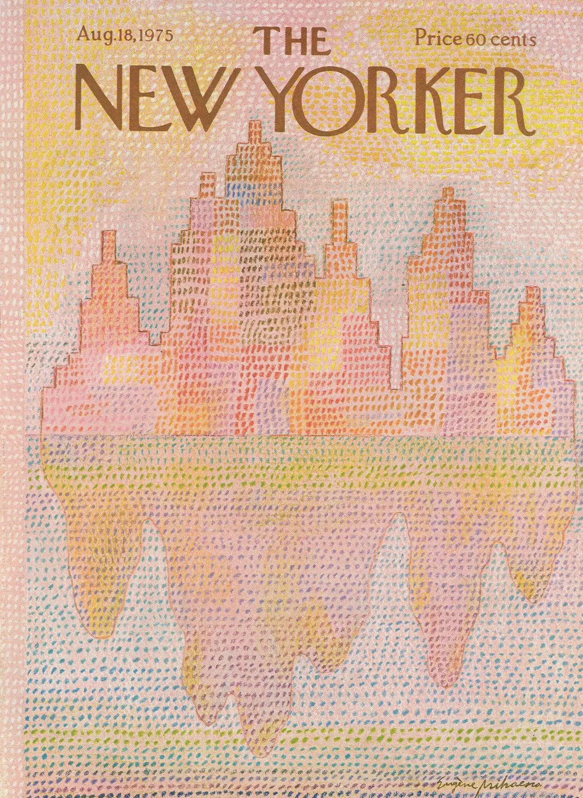 Обложка The New Yorker, 18 августа 1975, художник Эжен Михаеско