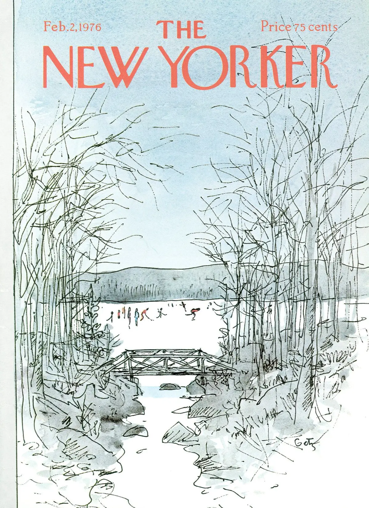 Обложка The New Yorker, 2 февраля 1976, художник Артур Гетц