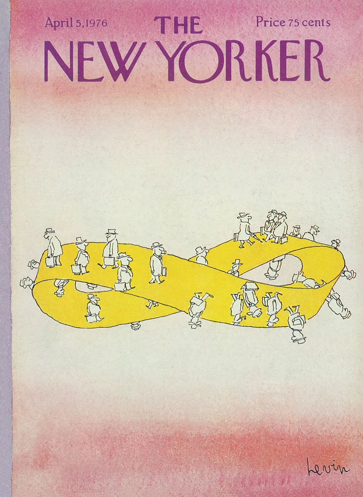 Обложка The New Yorker, 5 апреля 1976, художник Арни Левин