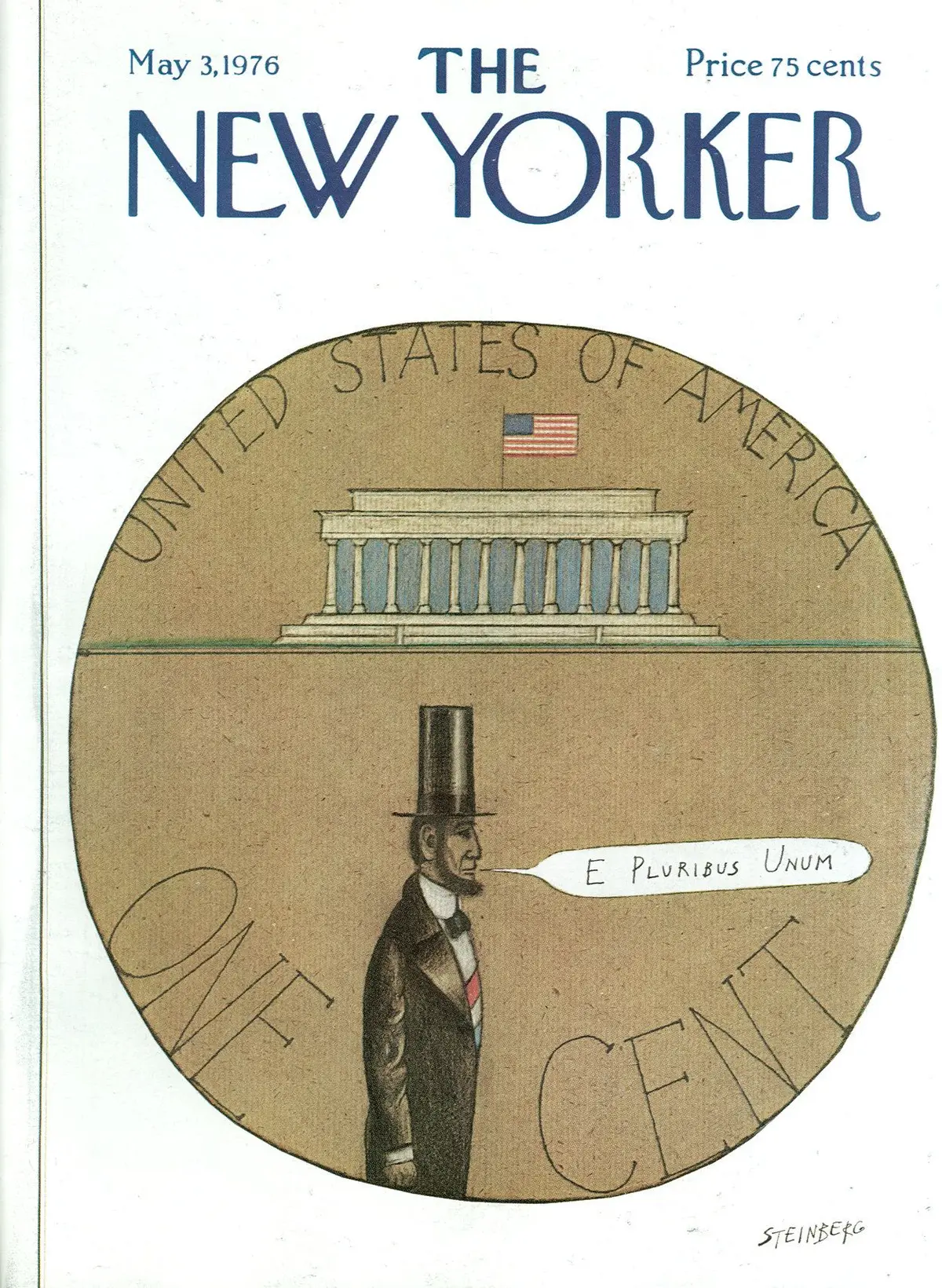 Обложка The New Yorker, 3 мая 1976, художник Сол Стейнберг