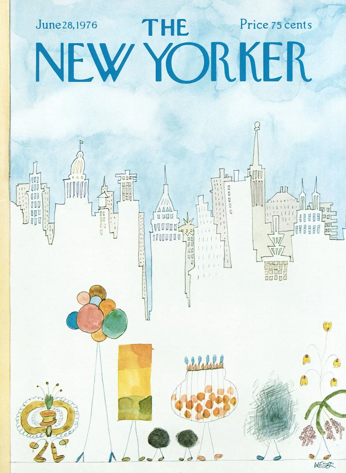 Обложка The New Yorker, 28 июня 1976, художник Роберт Вебер