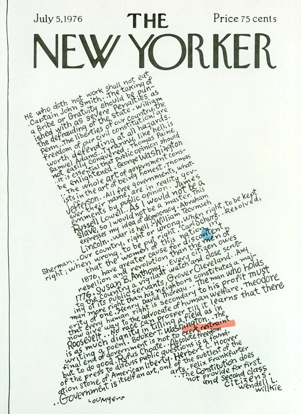 Обложка The New Yorker, 5 июля 1976, художник Лу Майерс