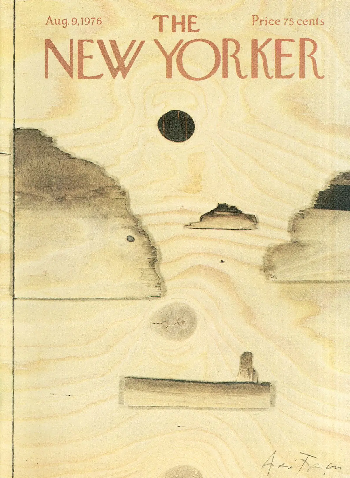 Обложка The New Yorker, 9 августа 1976, художник Андре Франсуа