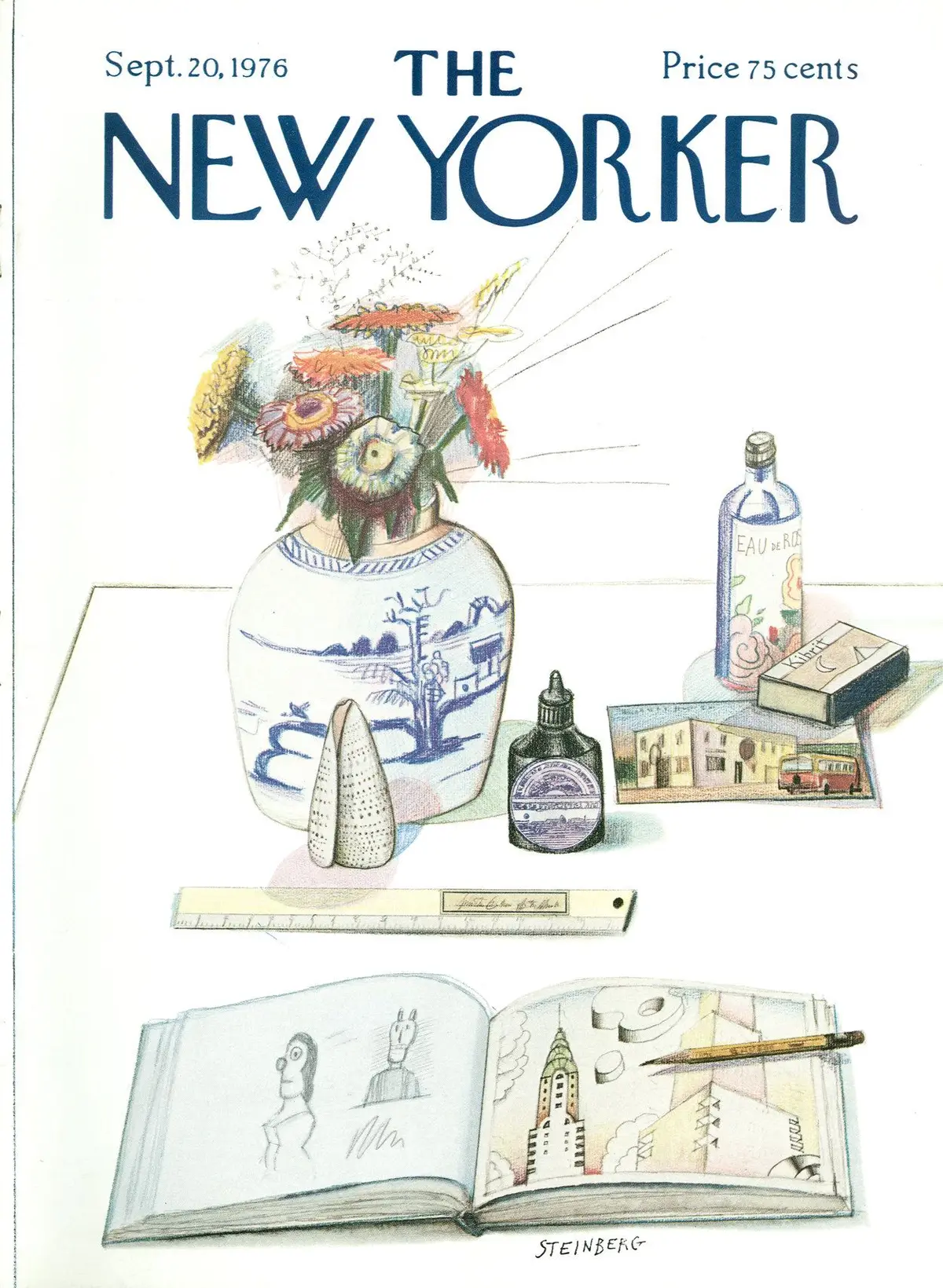 Обложка The New Yorker, 20 сентября 1976, художник Сол Стейнберг