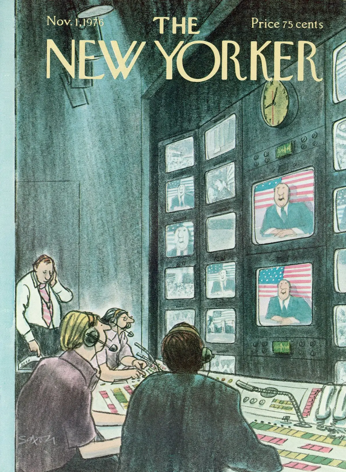 Обложка The New Yorker, 1 ноября 1976, художник Чарльз Саксон