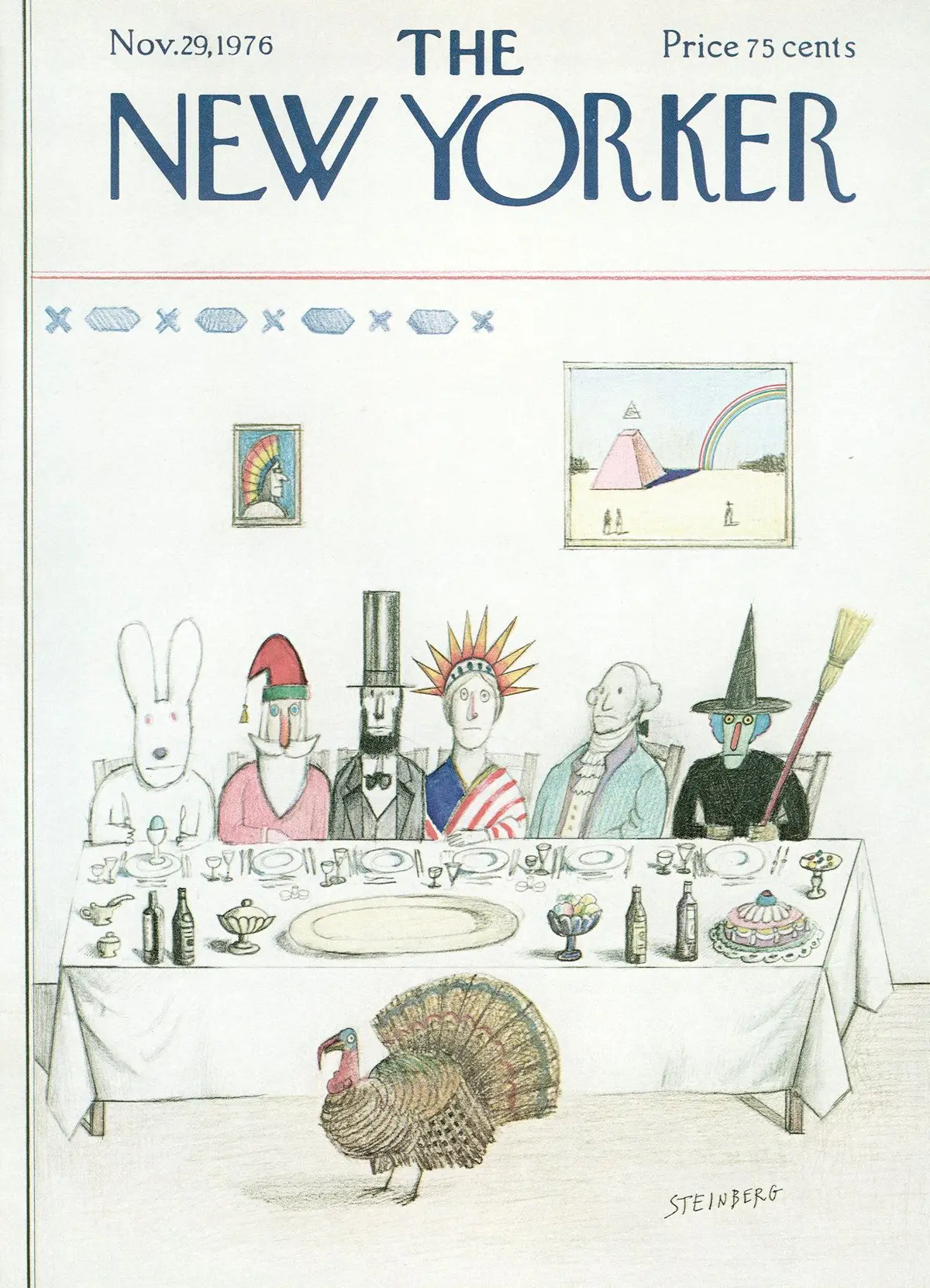 Обложка The New Yorker, 29 ноября 1976, художник Сол Стейнберг