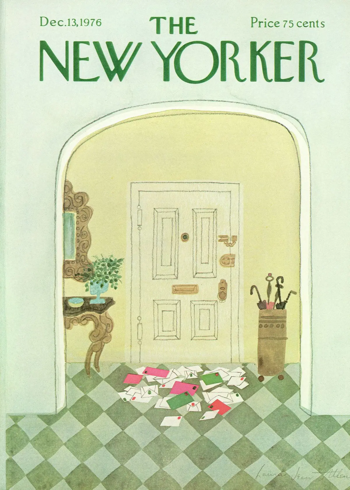 Обложка The New Yorker, 13 декабря 1976, художник Лора Джин Аллен