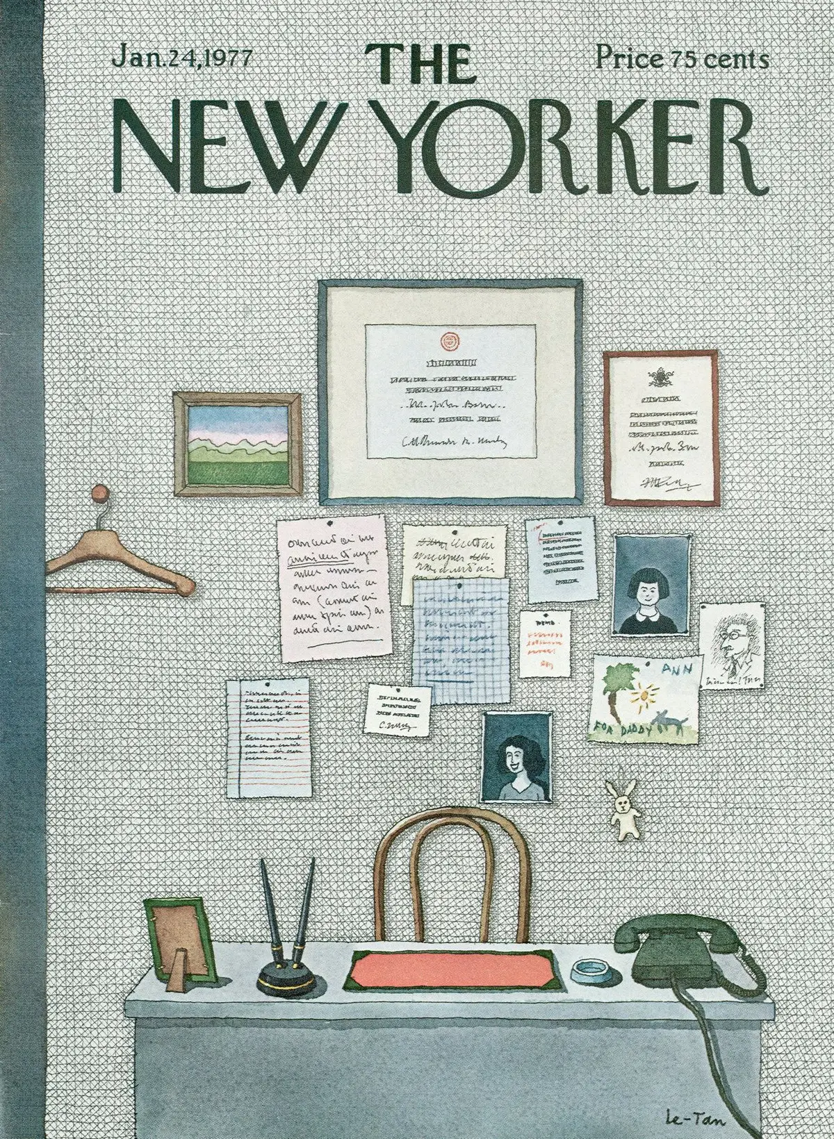 Обложка The New Yorker, 24 января 1977, художник Пьер Ле-Тан