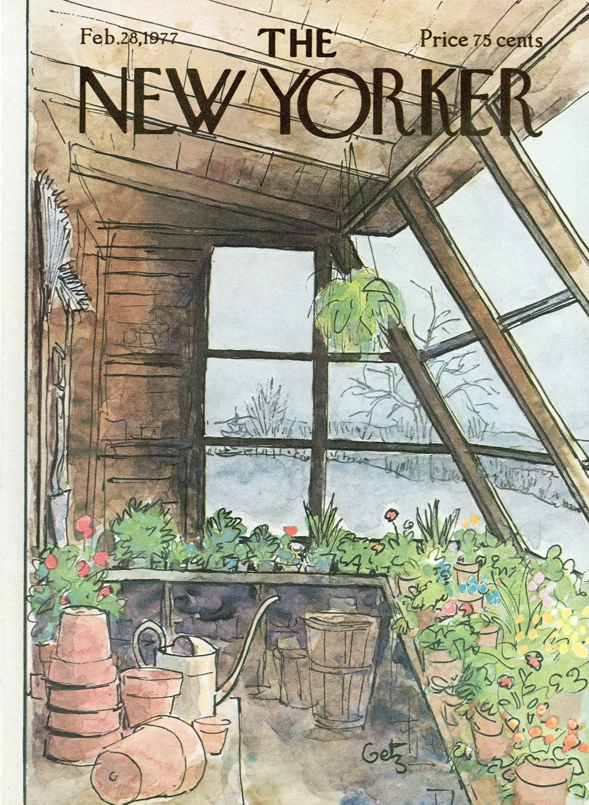 Обложка The New Yorker, 28 февраля 1977, художник Артур Гетц