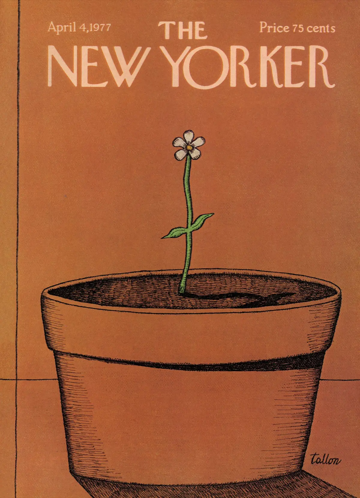 Обложка The New Yorker, 4 апреля 1977, художник Роберт Таллон