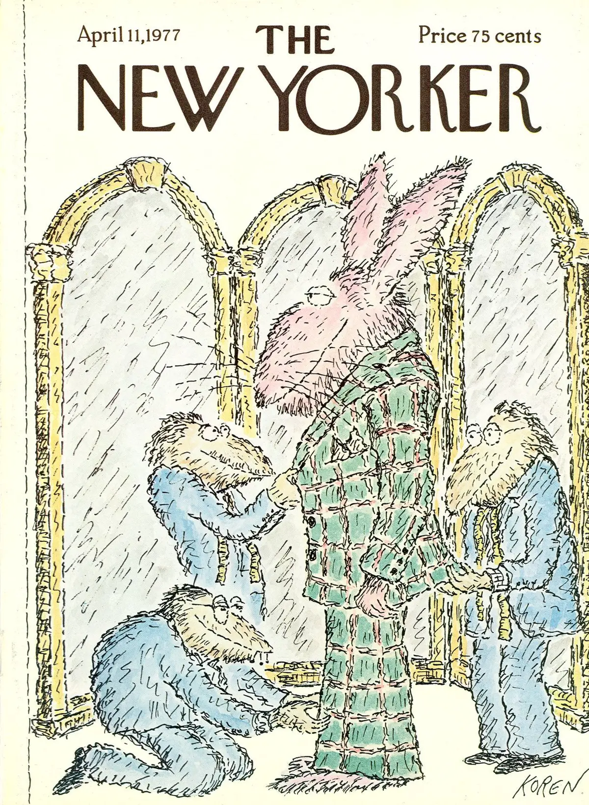 Обложка The New Yorker, 11 апреля 1977, художник Эдвард Корен