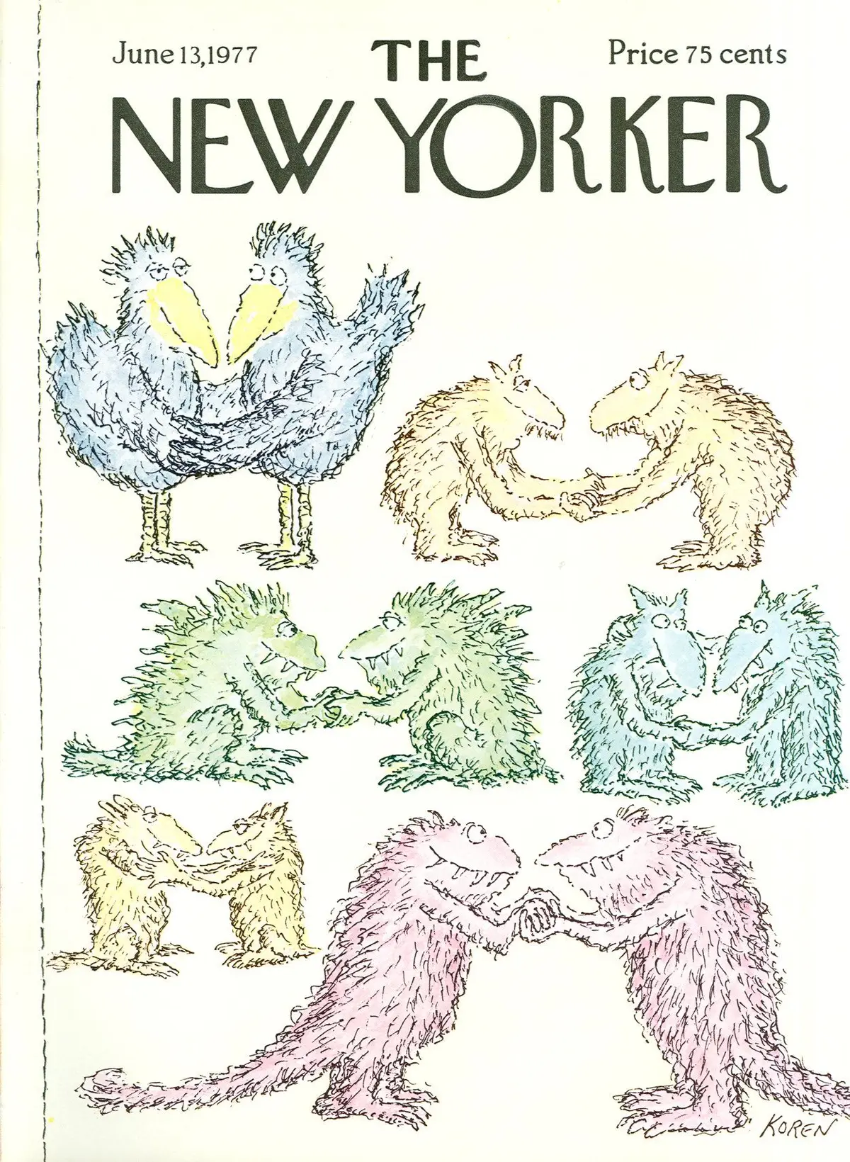 Обложка The New Yorker, 13 июня 1977, художник Эдвард Корен