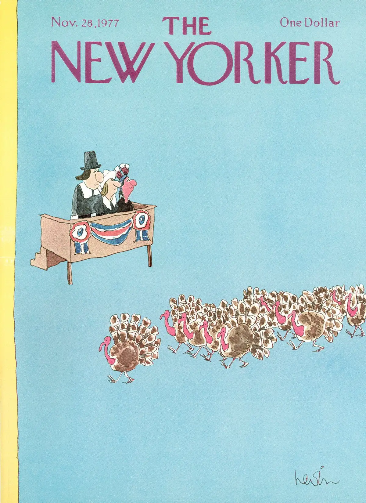 Обложка The New Yorker, 28 ноября 1977, художник Арни Левин