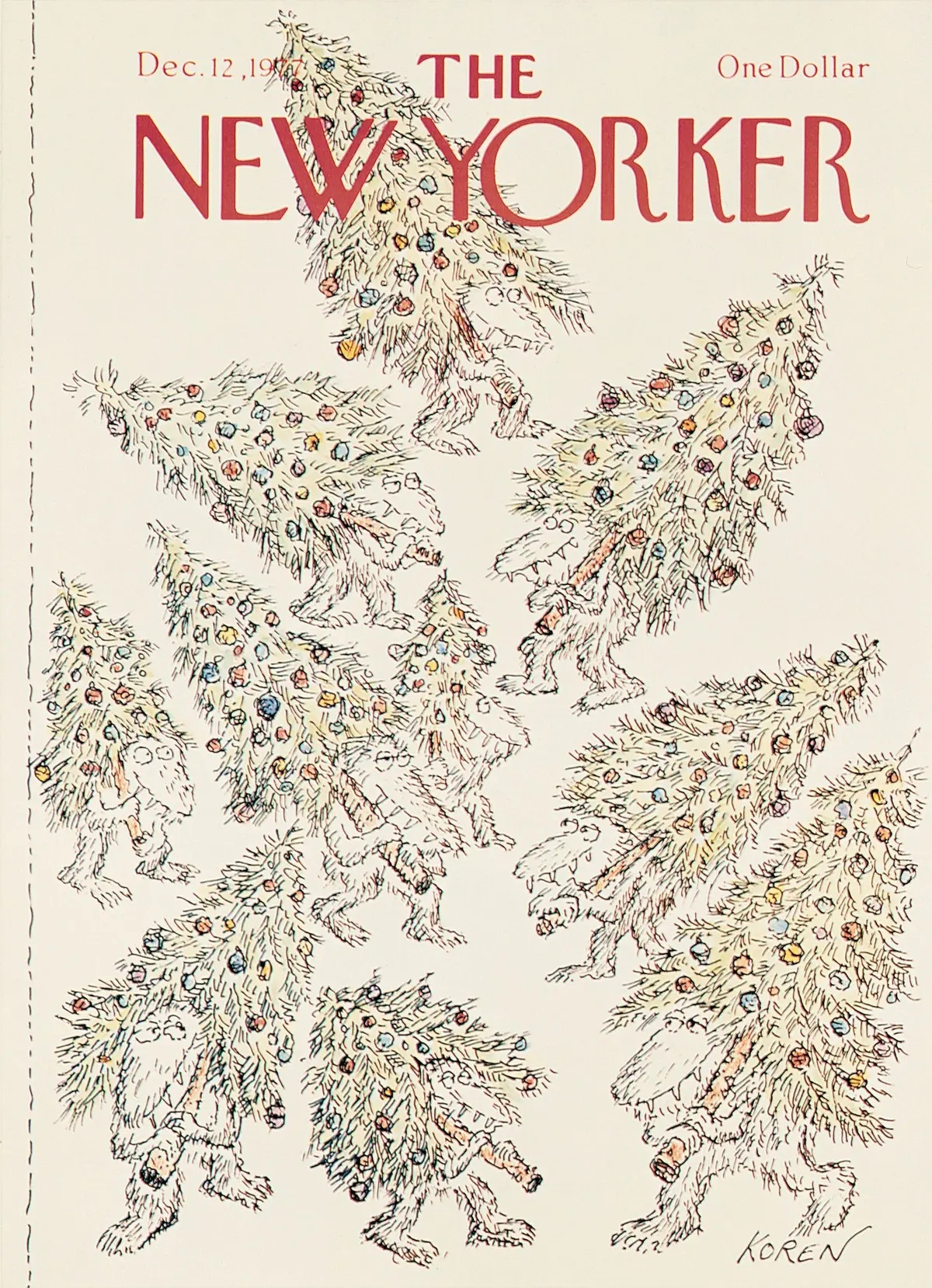 Обложка The New Yorker, 12 декабря 1977, художник Эдвард Корен