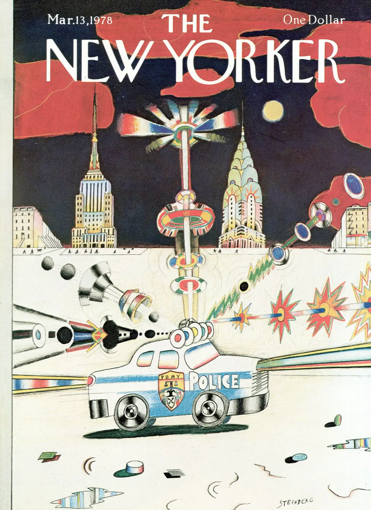 Обложка The New Yorker, 13 марта 1978, художник Сол Стейнберг