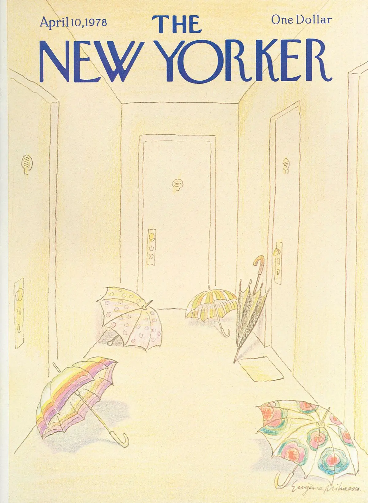 Обложка The New Yorker, 10 апреля 1978, художник Эжен Михаеско