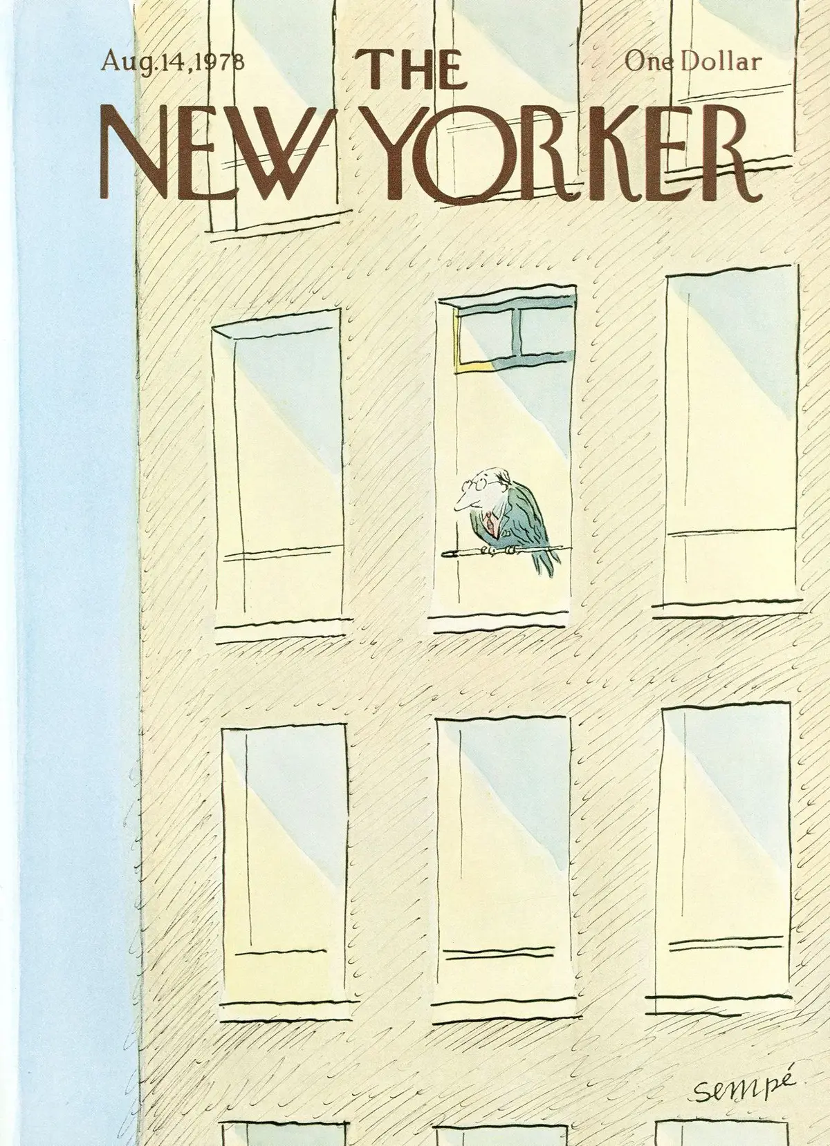 Обложка The New Yorker, 14 августа 1978, художник Жан-Жак Сампе