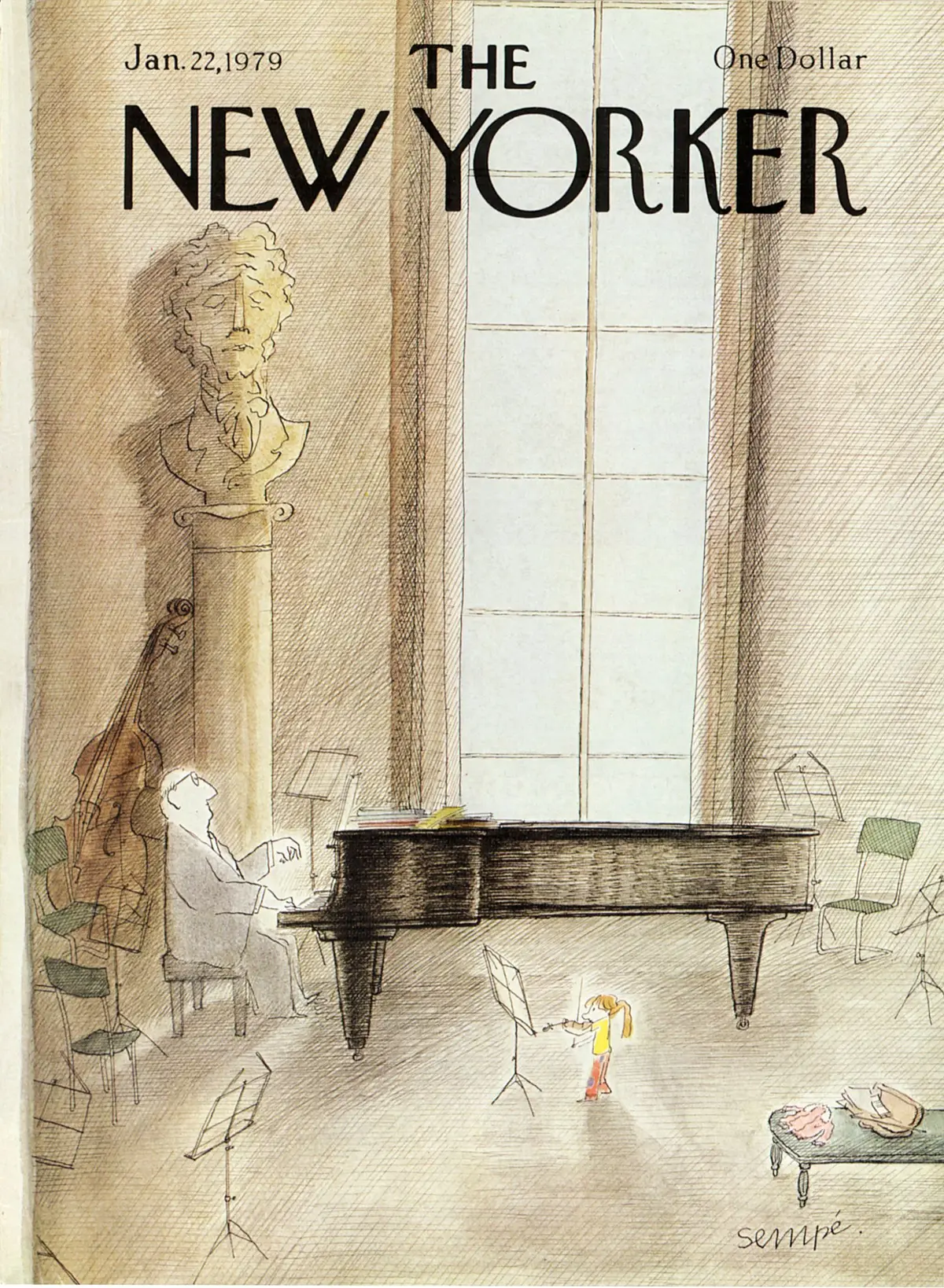 Обложка The New Yorker, 22 января 1979, художник Жан-Жак Сампе