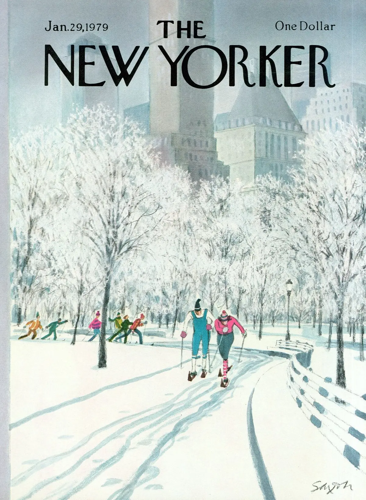 Обложка The New Yorker, 29 января 1979, художник Чарльз Саксон