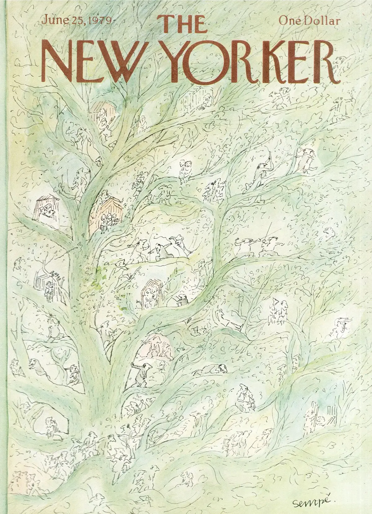 Обложка The New Yorker, 25 июня 1979, художник Жан-Жак Сампе