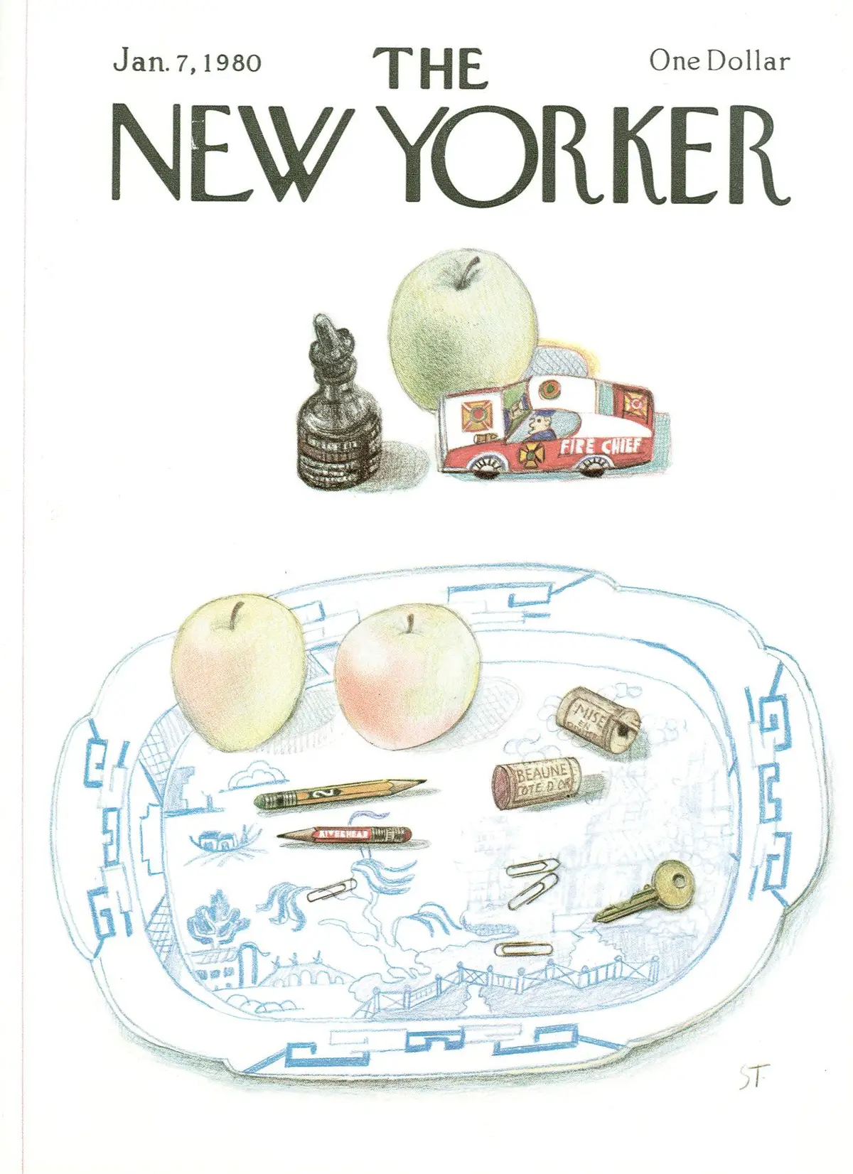 Обложка The New Yorker, 7 января 1980, художник Сол Стейнберг