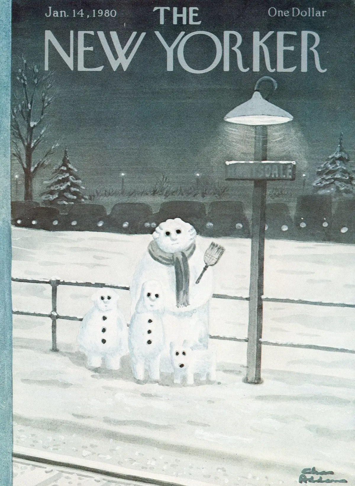 Обложка The New Yorker, 14 января 1980, художник Чарльз Аддамс