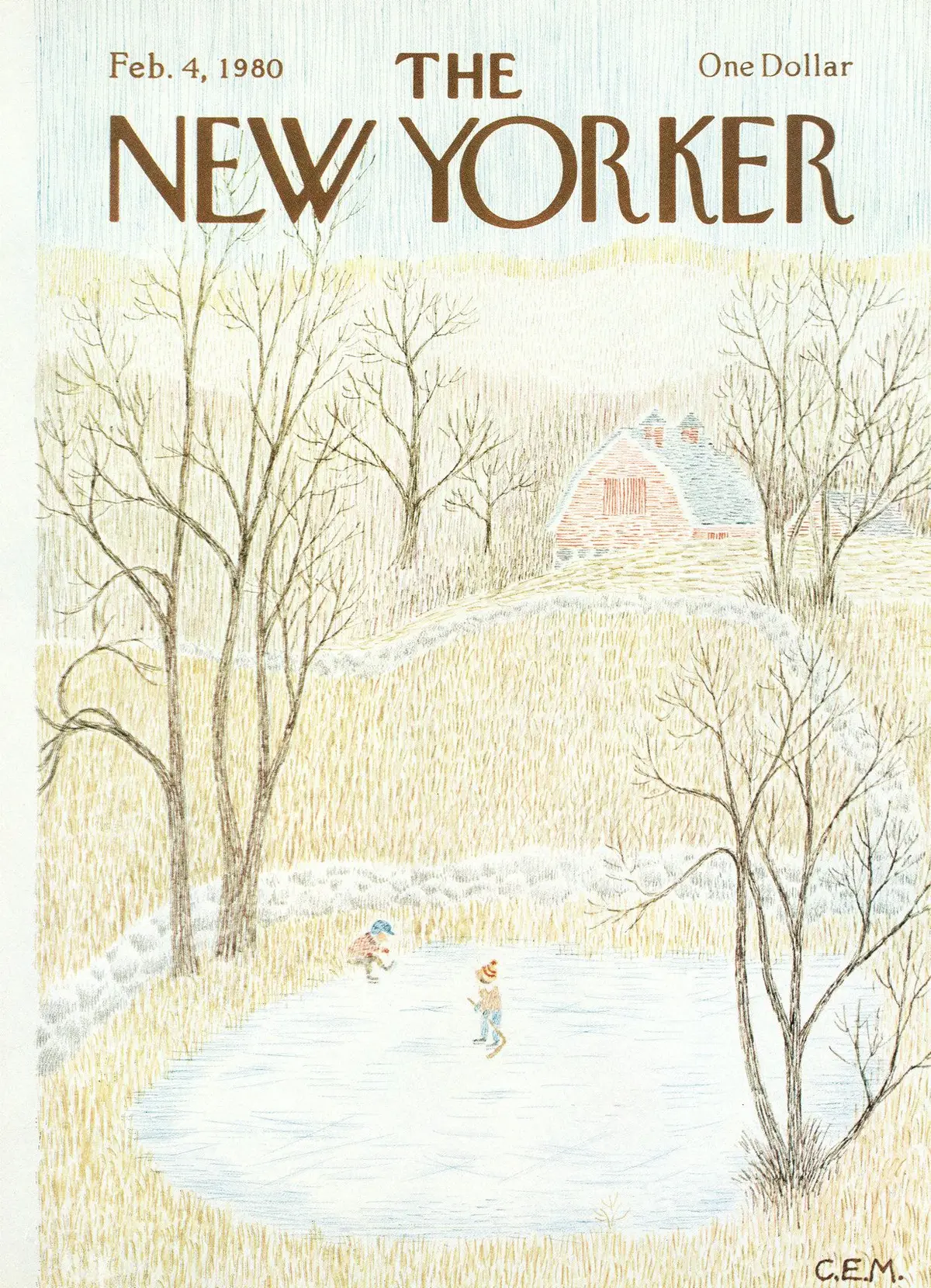 Обложка The New Yorker, 4 февраля 1980, художник Чарльз Э. Мартин