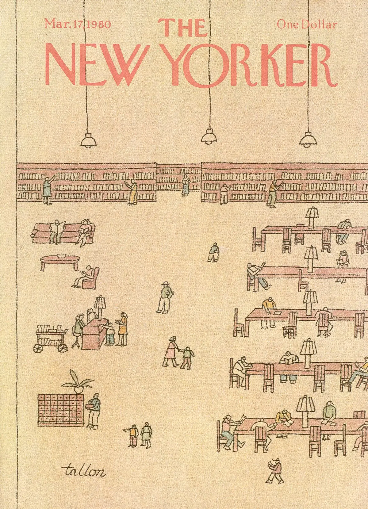 Обложка The New Yorker, 17 марта 1980, художник Роберт Таллон