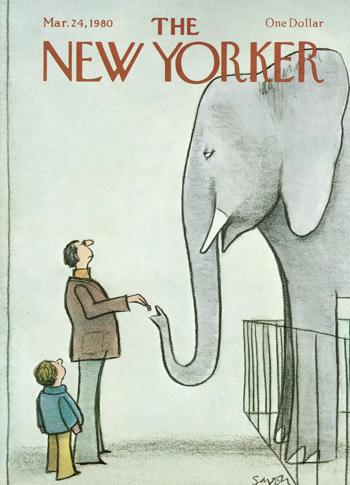 Обложка The New Yorker, 24 марта 1980, художник Чарльз Саксон
