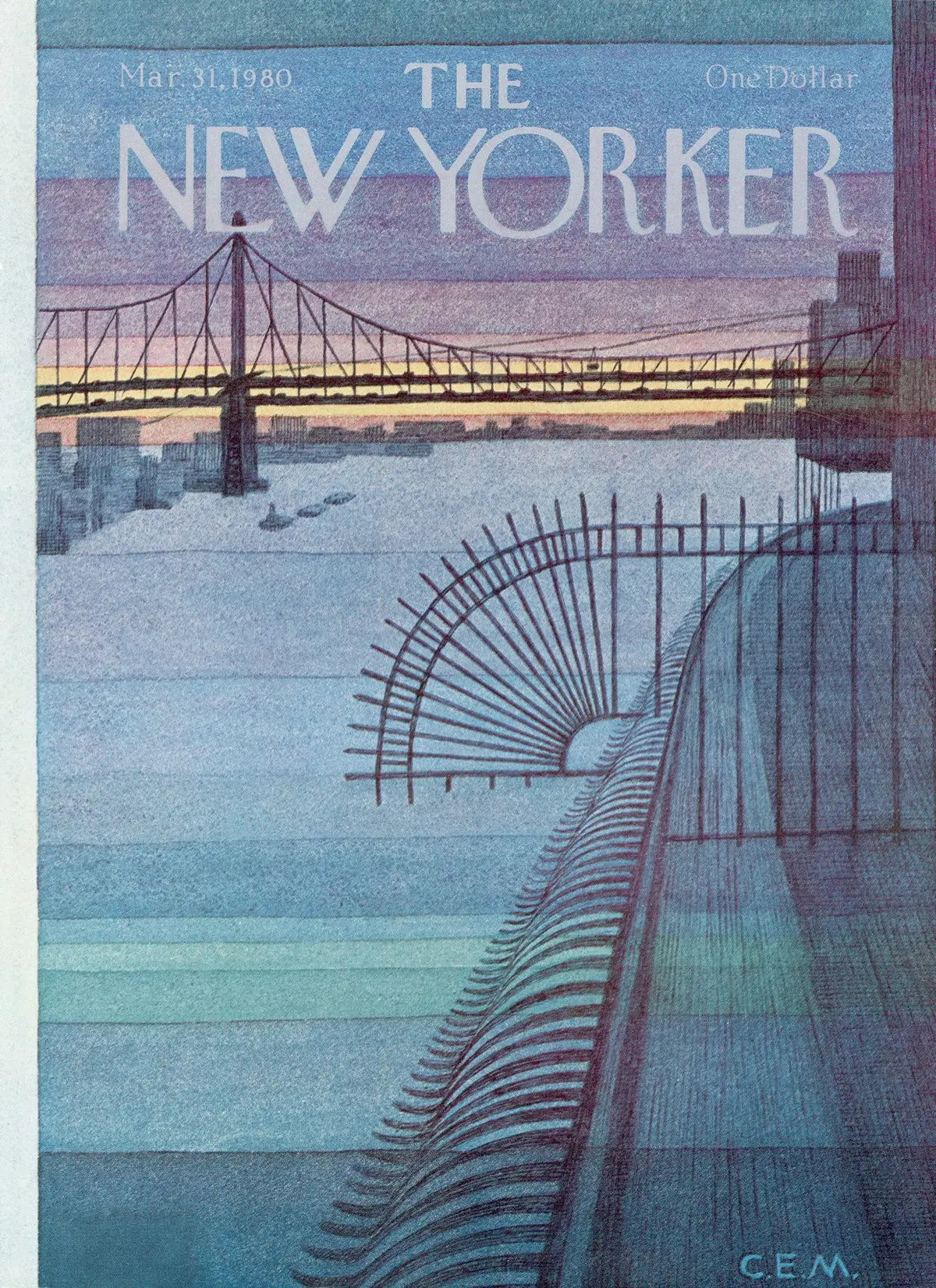 Обложка The New Yorker, 31 марта 1980, художник Чарльз Э. Мартин