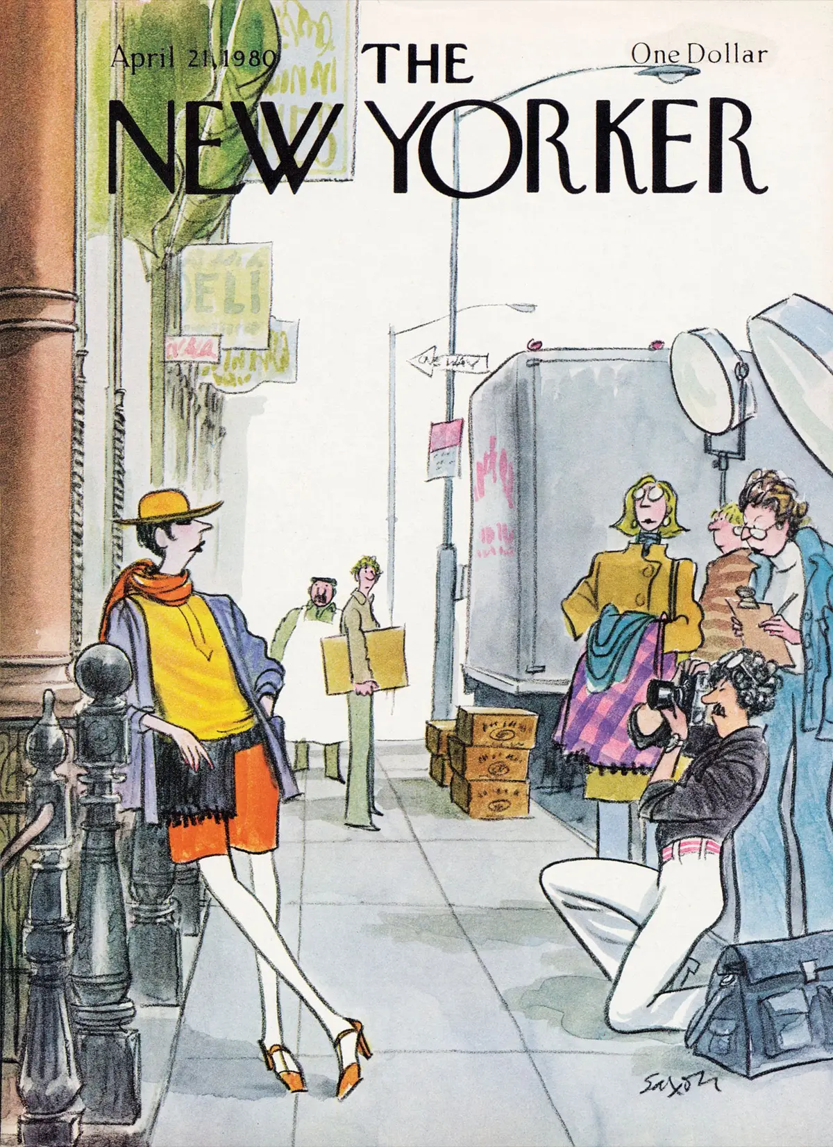 Обложка The New Yorker, 21 апреля 1980, художник Чарльз Саксон