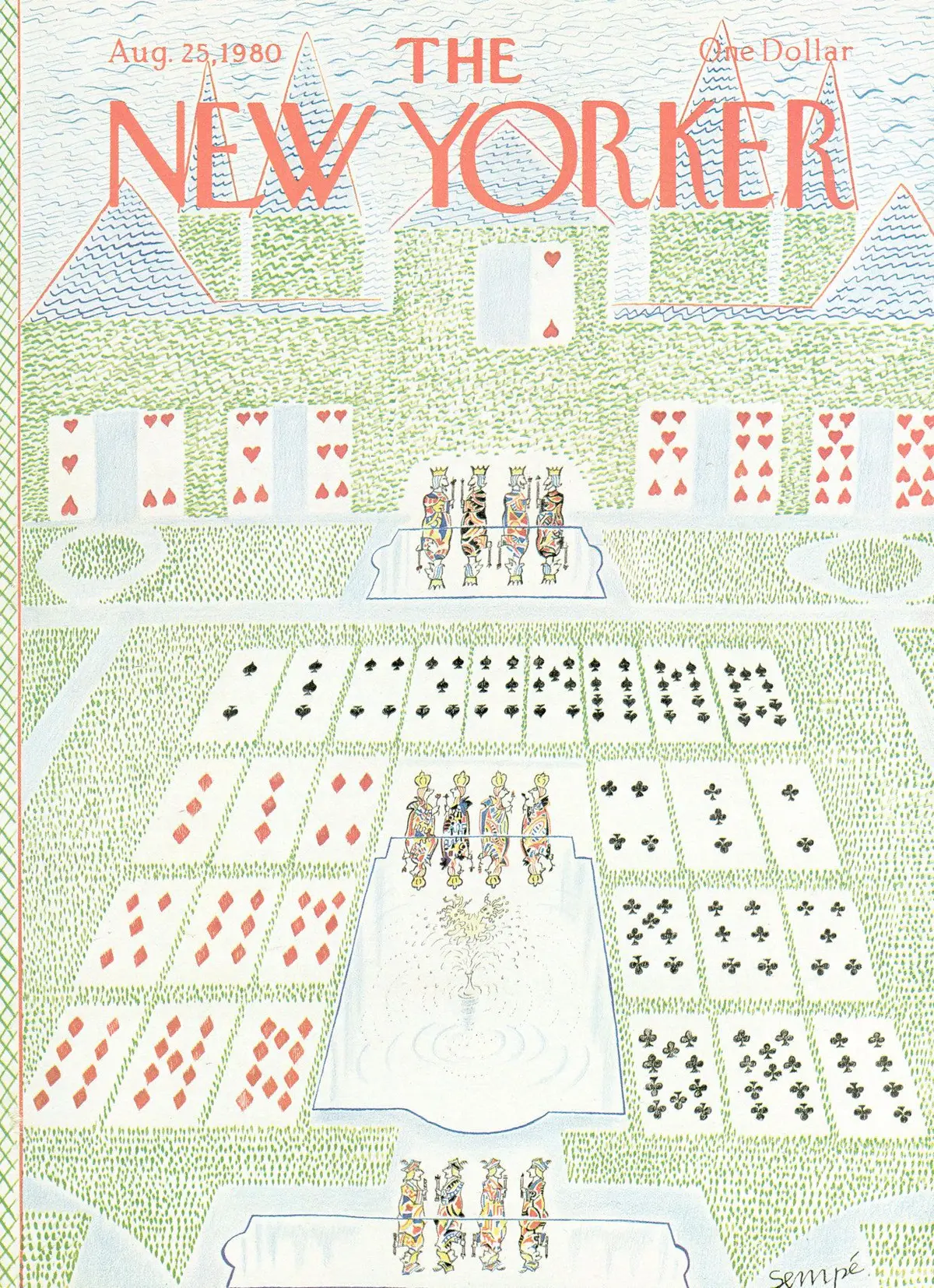 Обложка The New Yorker, 25 августа 1980, художник Жан-Жак Сампе