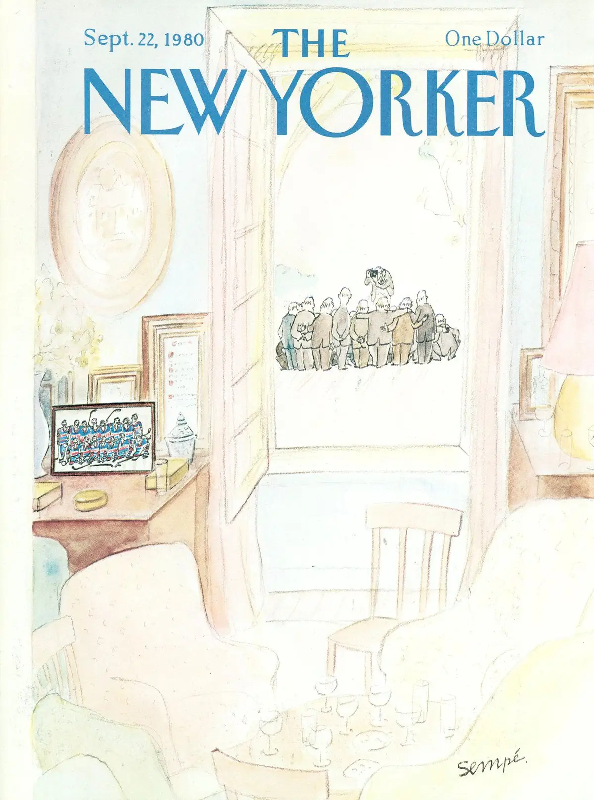 Обложка The New Yorker, 22 сентября 1980, художник Жан-Жак Сампе