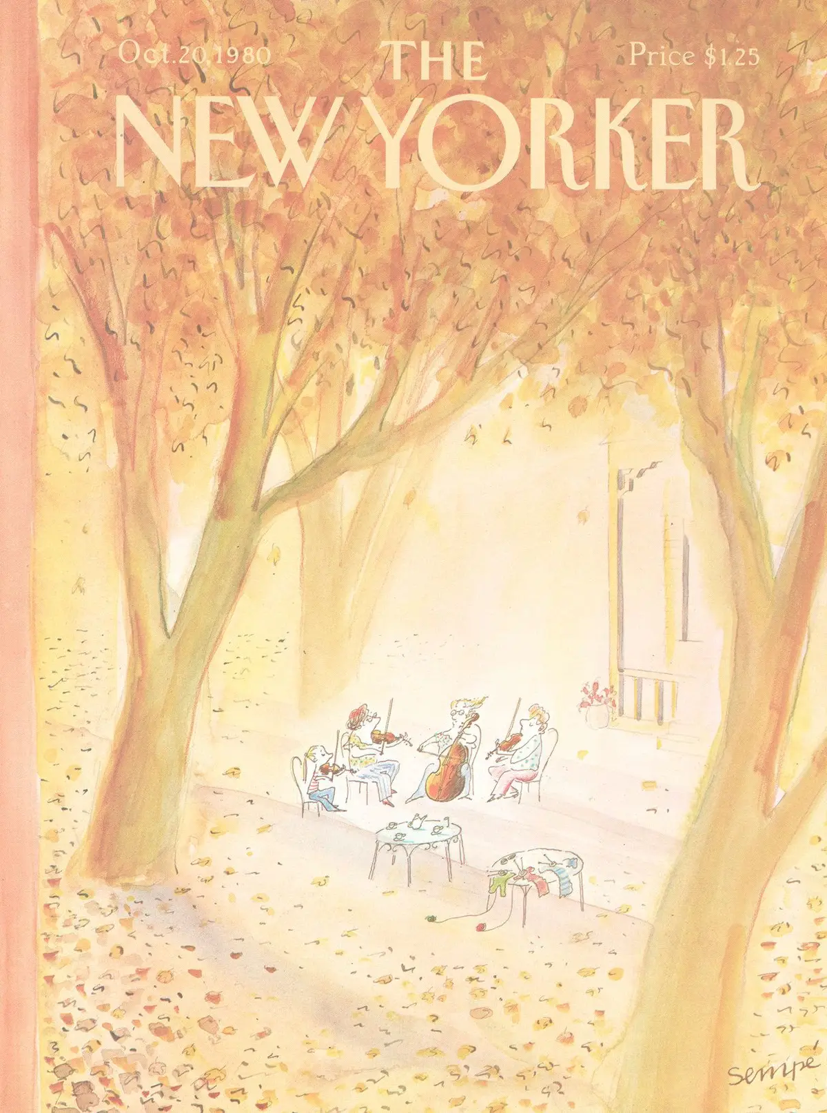 Обложка The New Yorker, 20 октября 1980, художник Жан-Жак Сампе