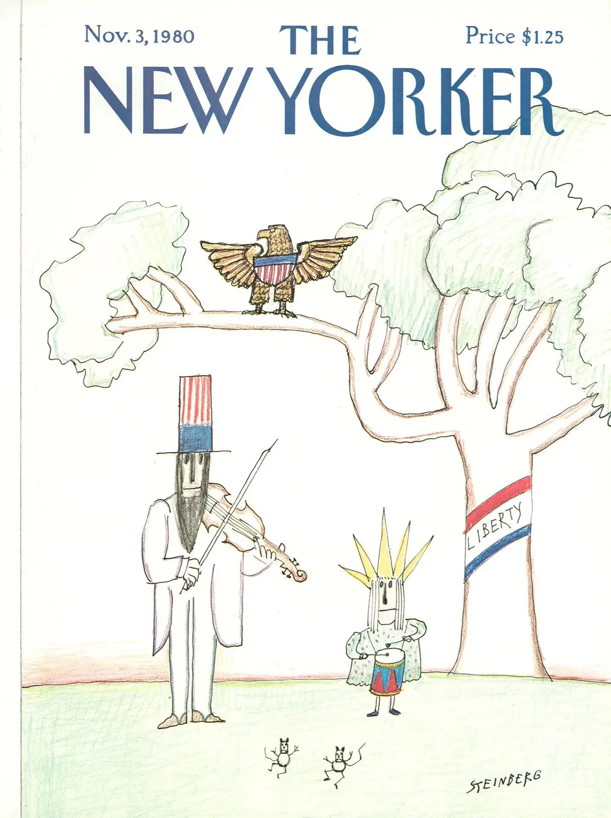 Обложка The New Yorker, 3 ноября 1980, художник Сол Стейнберг