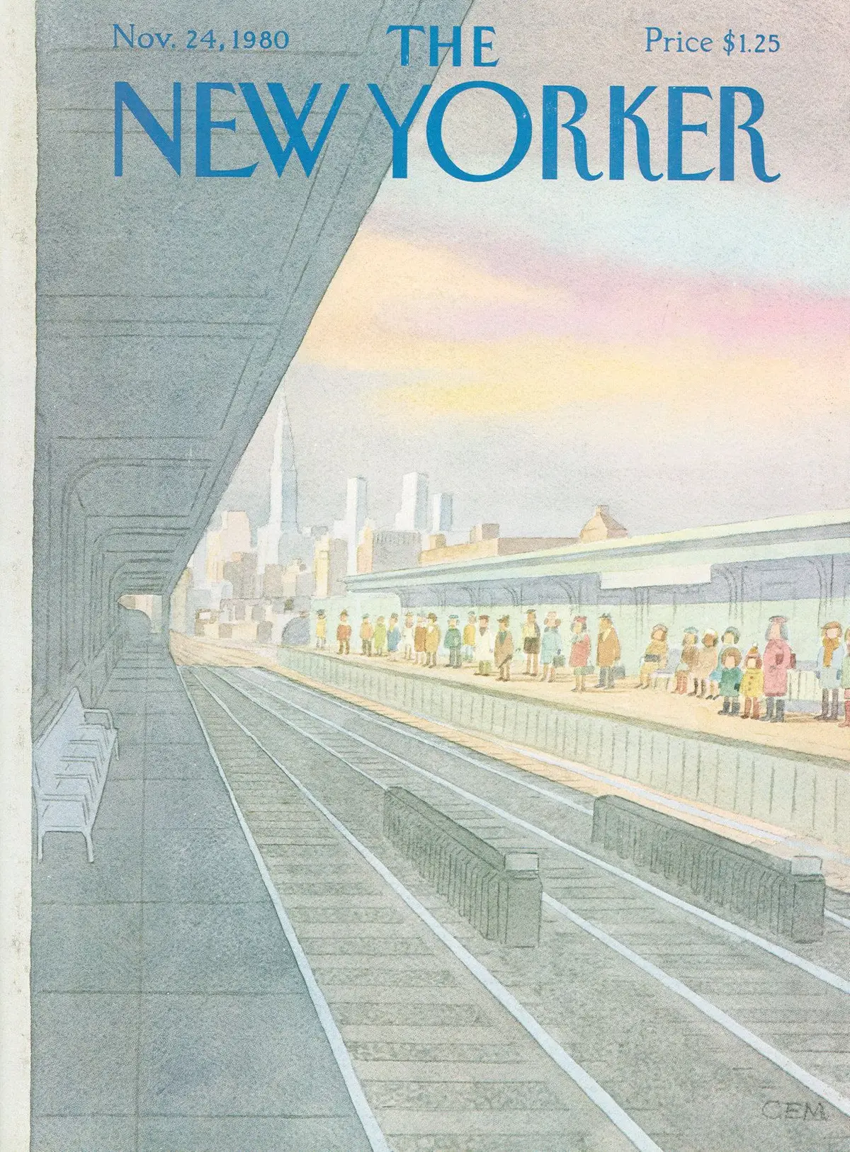 Обложка The New Yorker, 24 ноября 1980, художник Чарльз Э. Мартин
