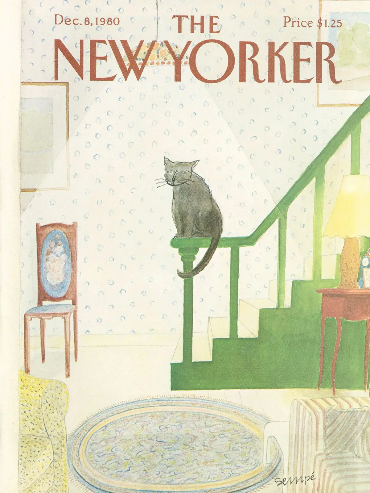 Обложка The New Yorker, 8 декабря 1980, художник Жан-Жак Сампе