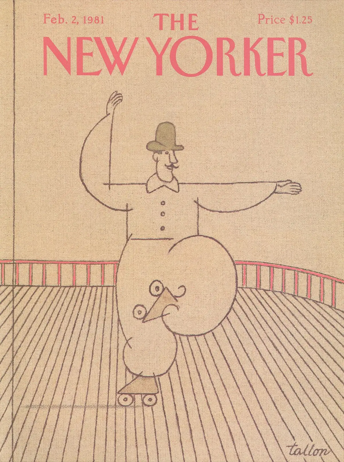 Обложка The New Yorker, 2 февраля 1981, художник Роберт Таллон