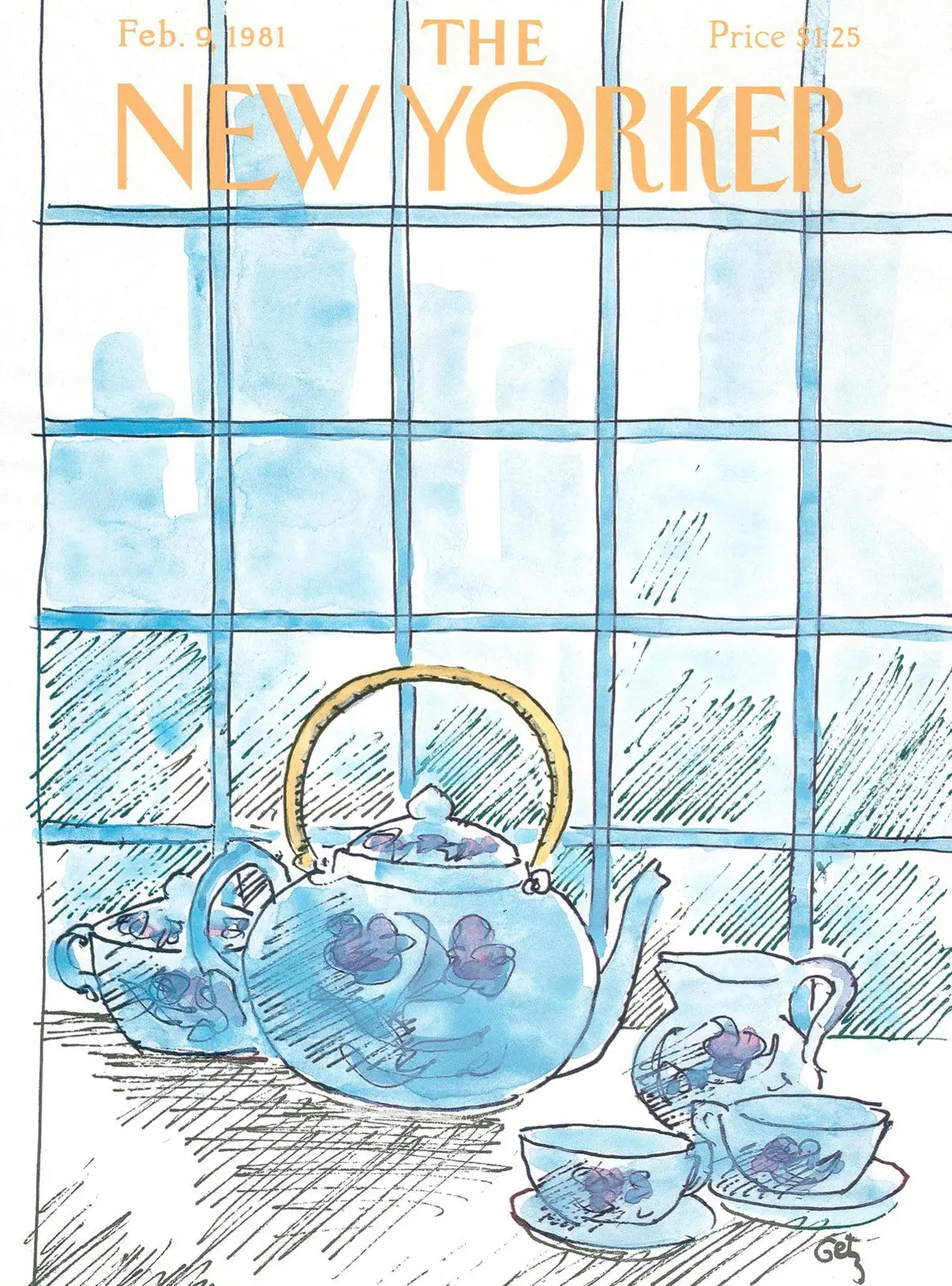 Обложка The New Yorker, 9 февраля 1981, художник Артур Гетц